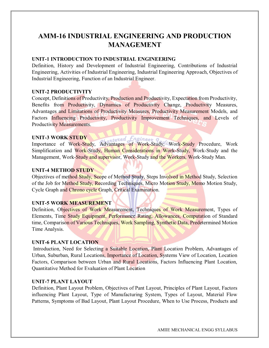 Amm-16 Industrial Engineering and Production Management