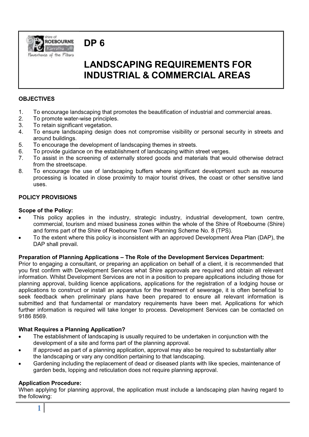 Dp 6 Landscaping Requirements For