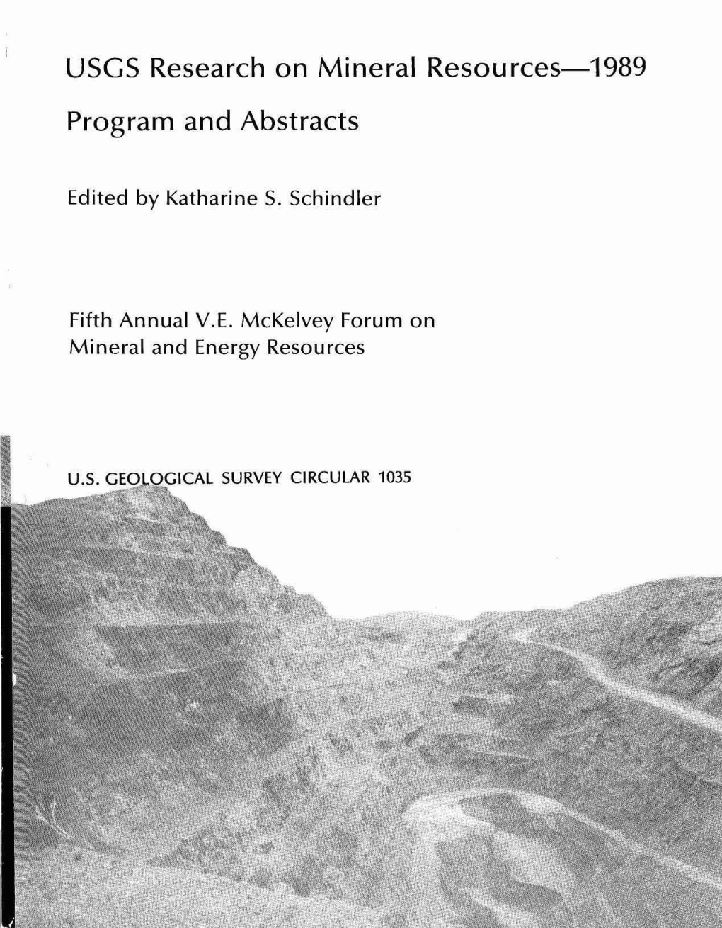 USGS Research on Mineral Resources-I989 Program and Abstracts