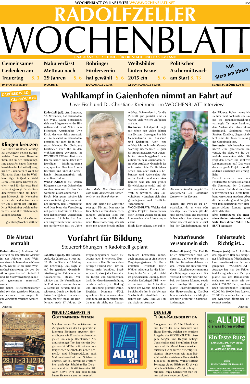 Singener Wochenblatt Vom 19. November 2014