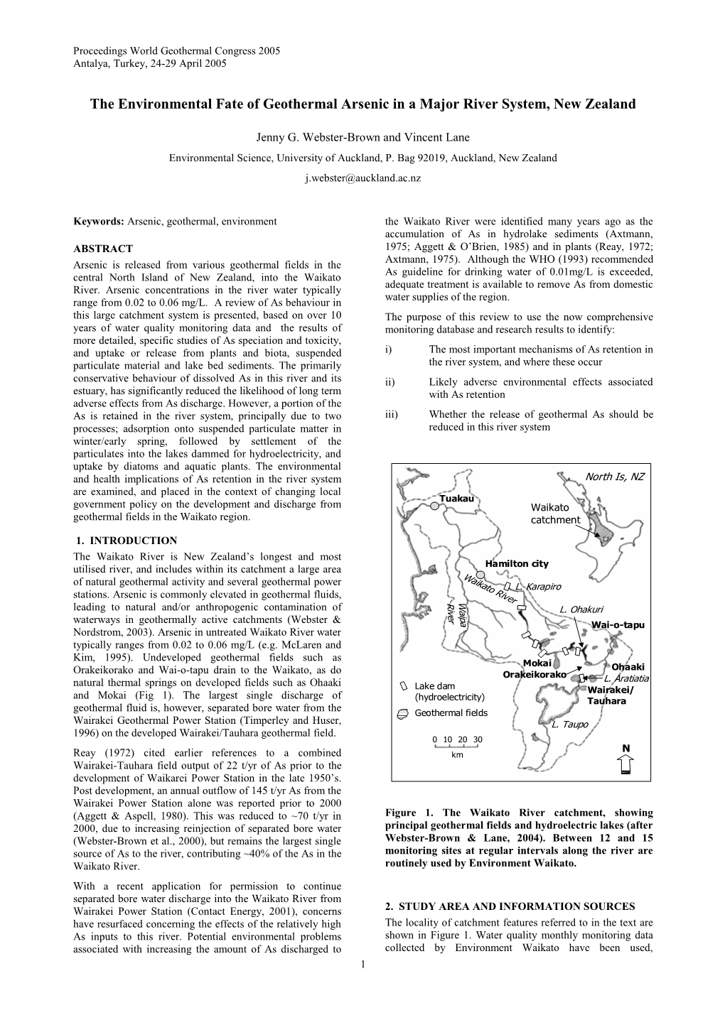 The Environmental Fate of Geothermal Arsenic in a Lowland River System, New Zealand