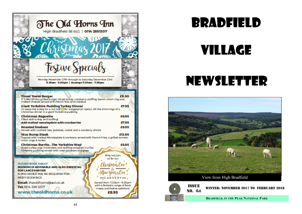 Bradfield Village Newsletter Does Not Endorse Comments Made in Articles Or Statements Made by Contributors And/Or Advertisers to the Newsletter