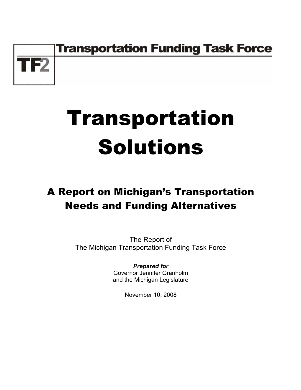 Report of the Transportation Funding Task Force