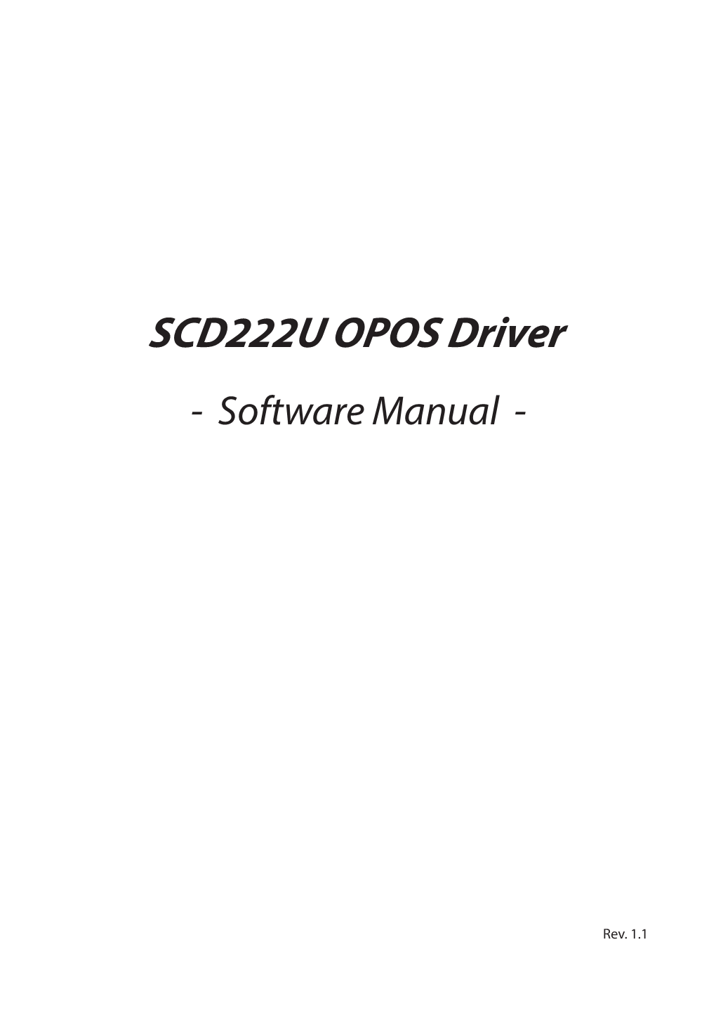 SCD222U OPOS Driver Software Manual