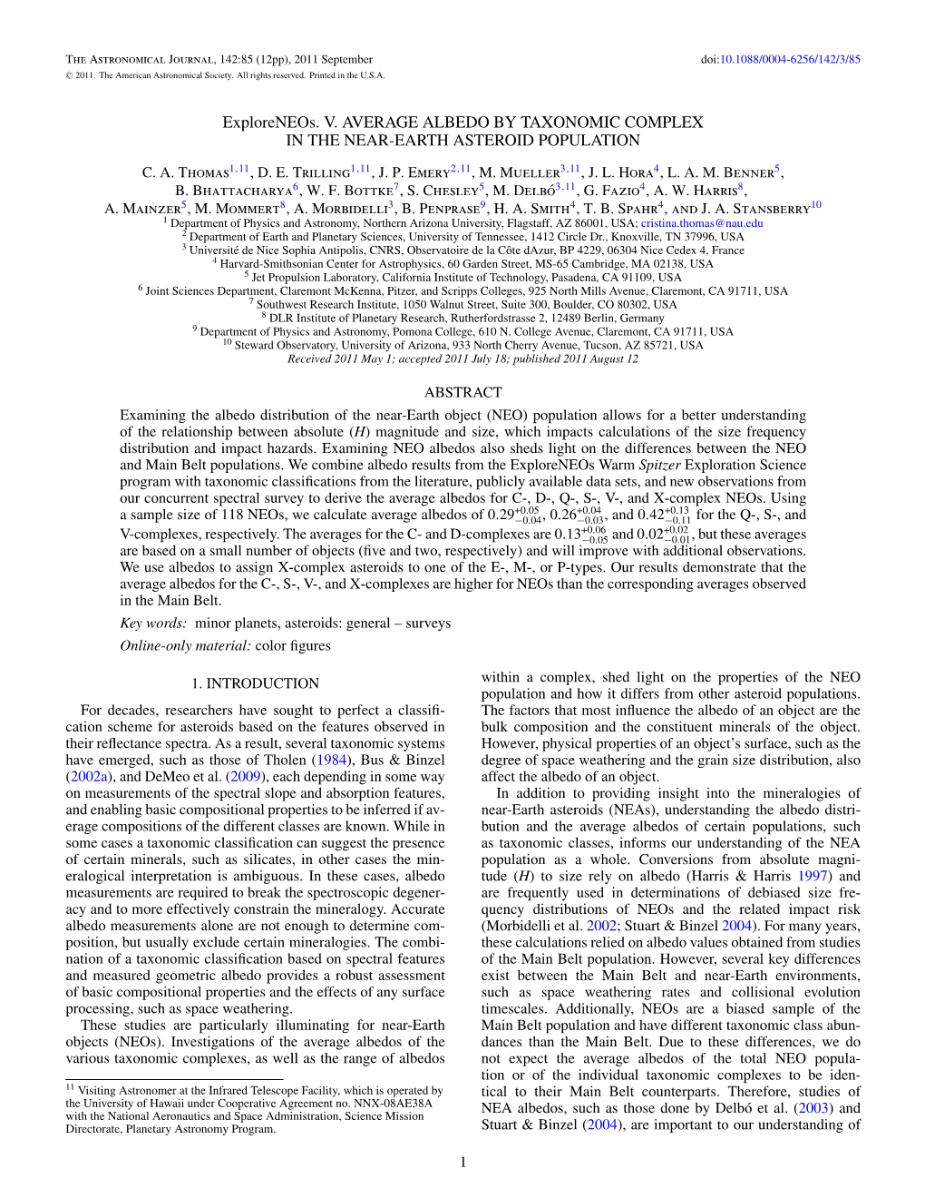 Exploreneos. V. AVERAGE ALBEDO by TAXONOMIC COMPLEX in the NEAR-EARTH ASTEROID POPULATION