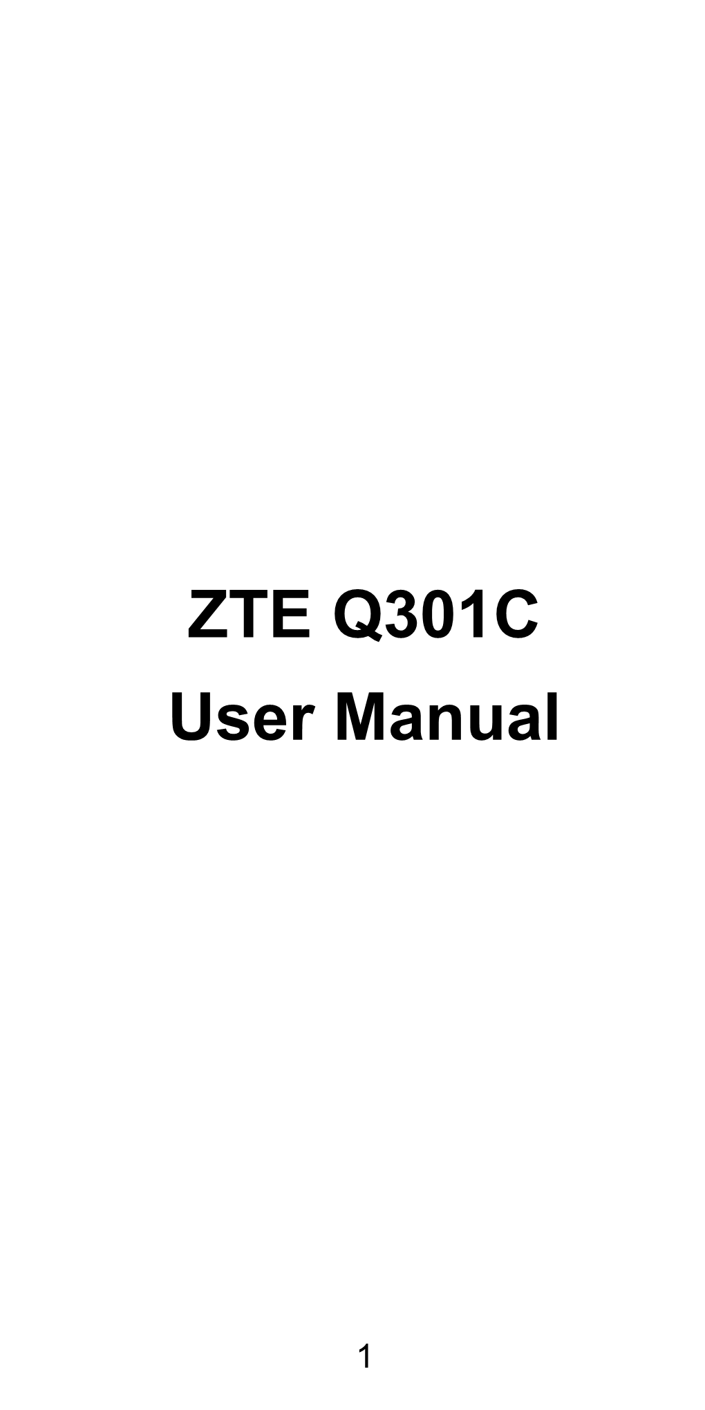 ZTE Q301C User Manual