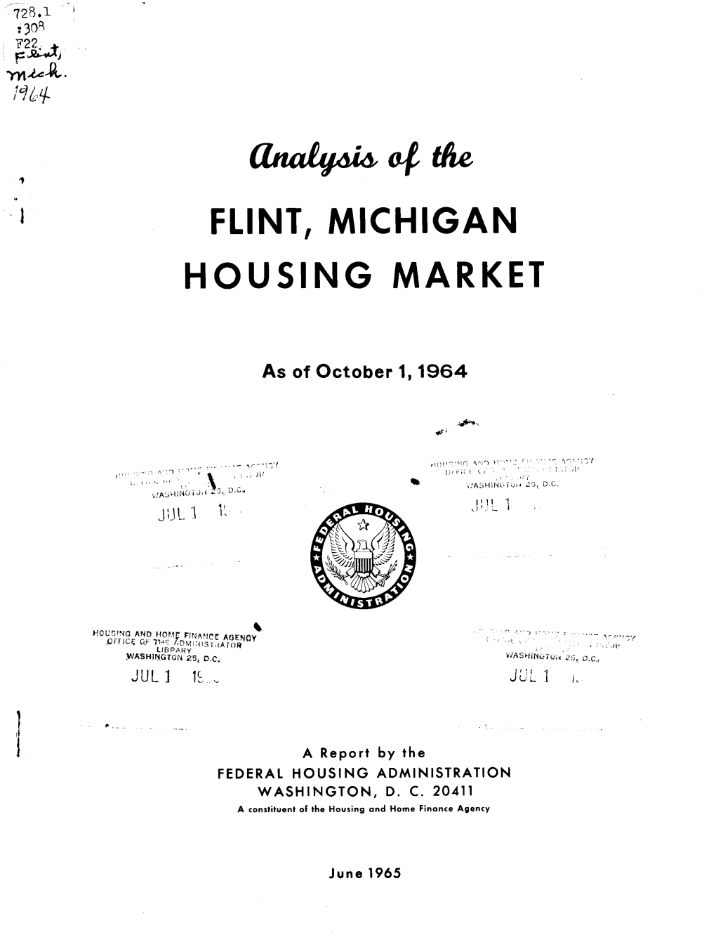 Analysis of the Flint, Michigan Housing Market (1964)