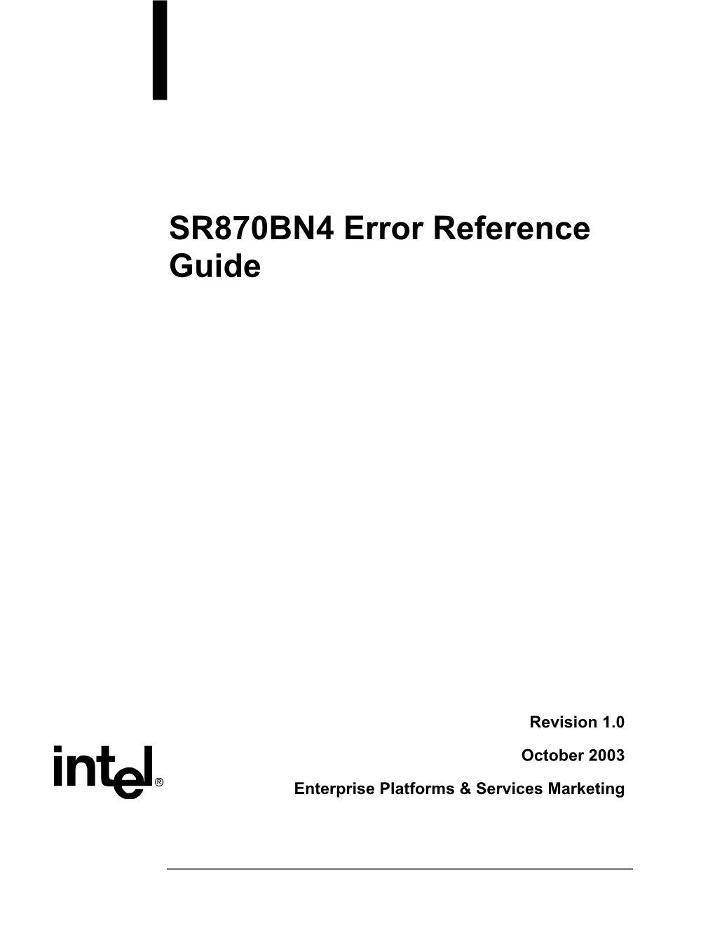 SR870BN4 Error Reference Guide