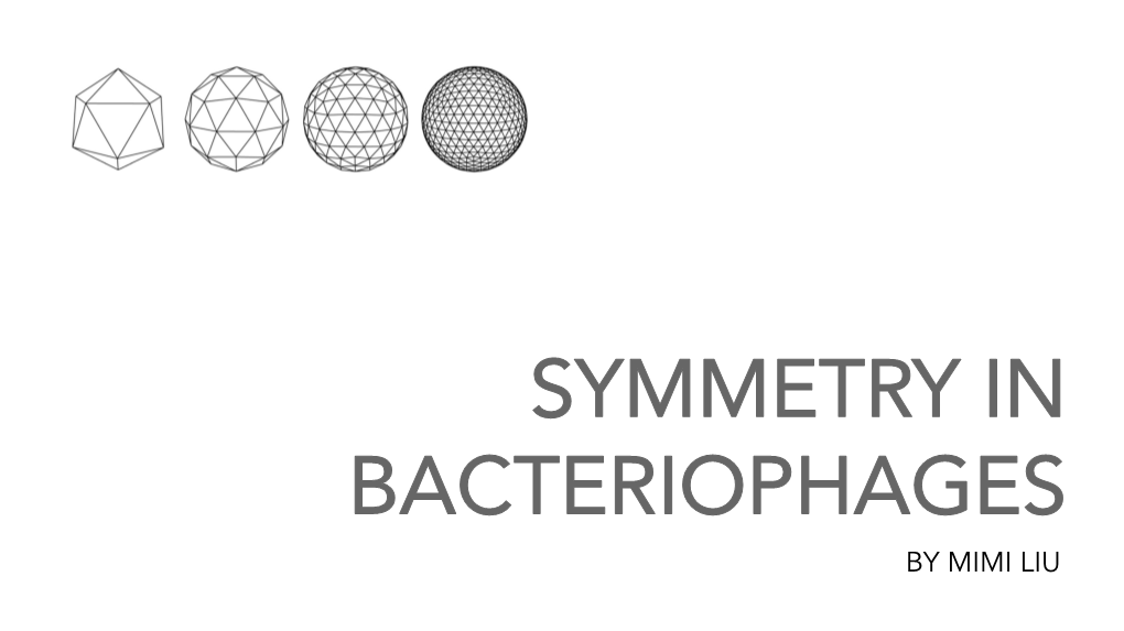 Symmetry in Bacteriophages by Mimi Liu Presentation Outline