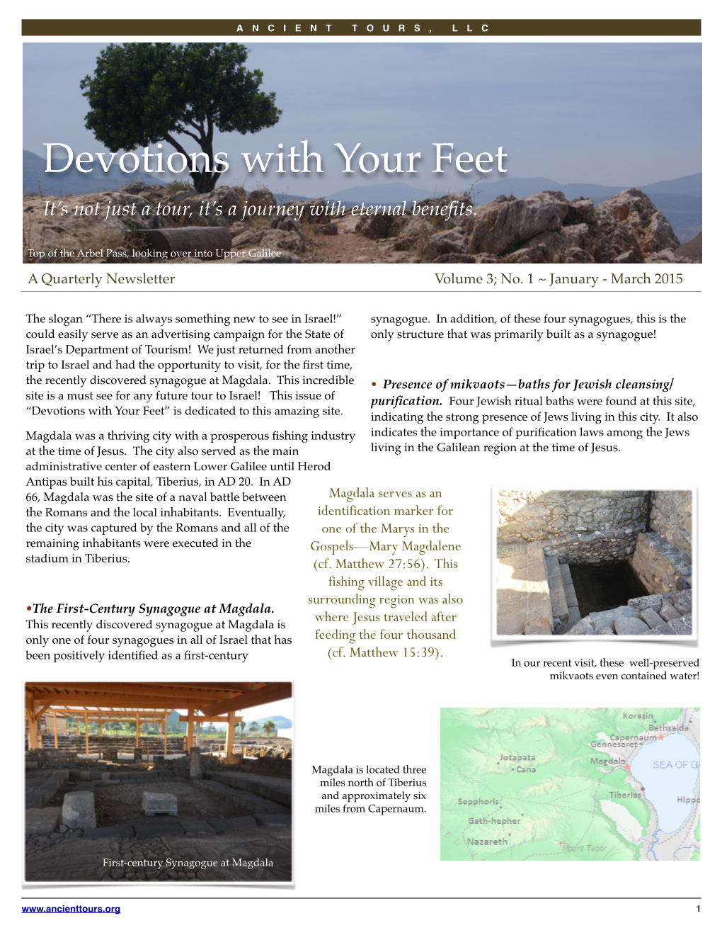 “Devotions with Your Feet” ~ January – March 2015 Issue