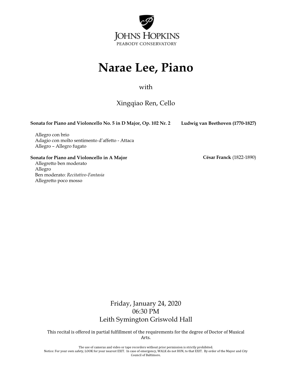 Narae Lee, Piano