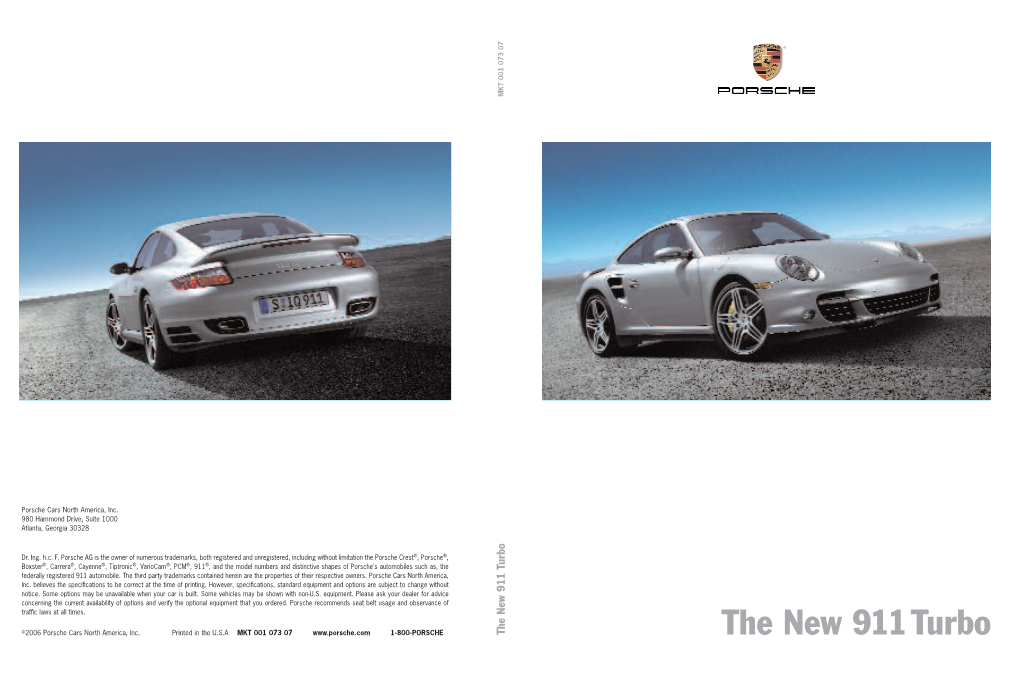 The New 911 Turbo the New 911 Turbo I Contents the New 911 Turbo I an Overview