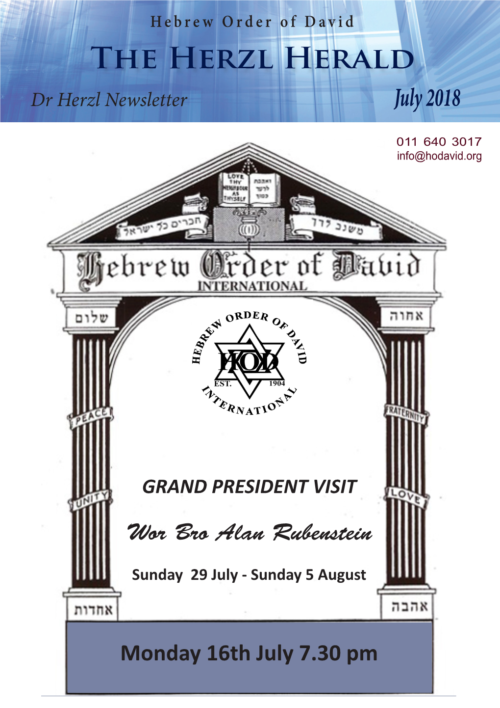 The Herzl Herald Dr Herzl Newsletter July 2018