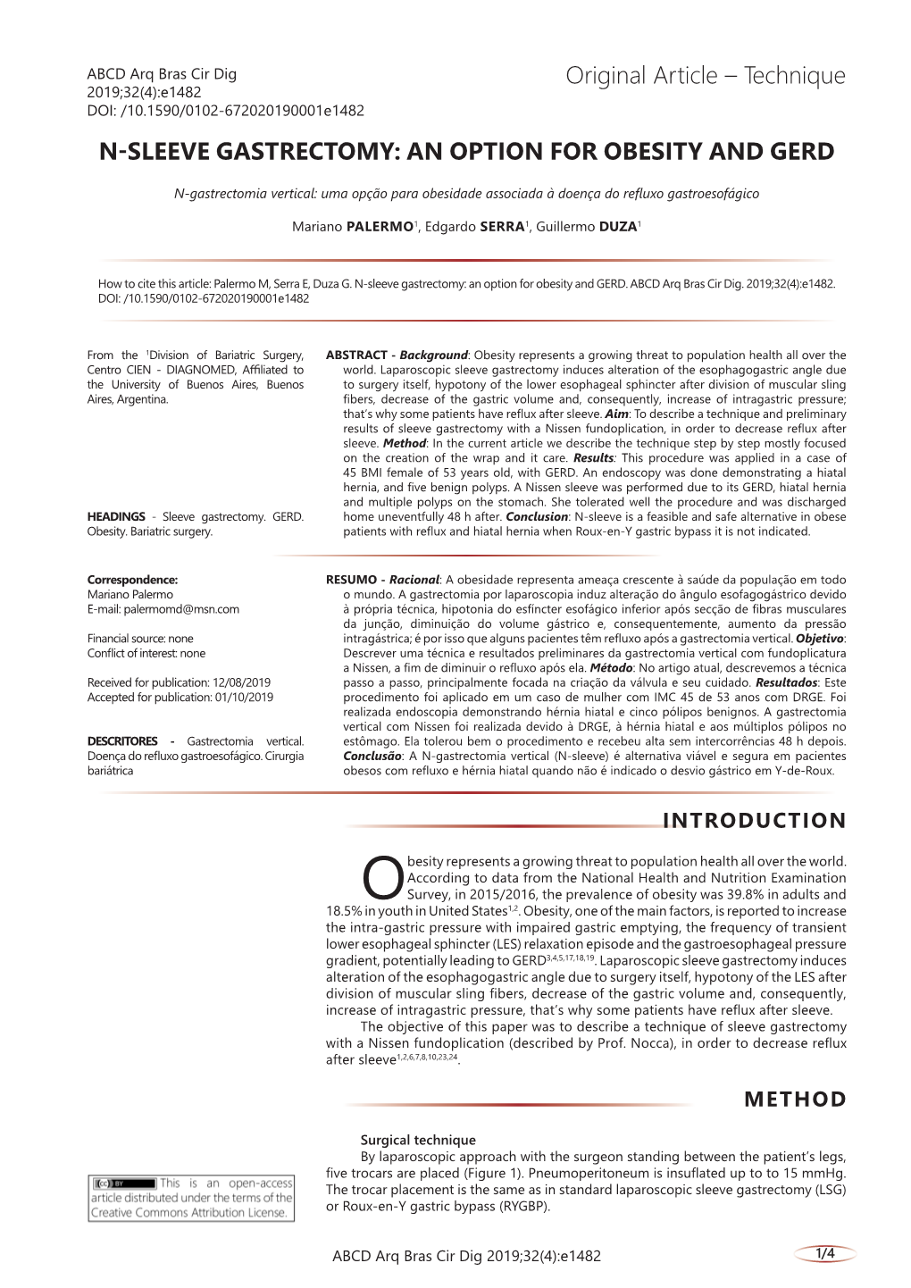 N-Sleeve Gastrectomy: an Option for Obesity and Gerd