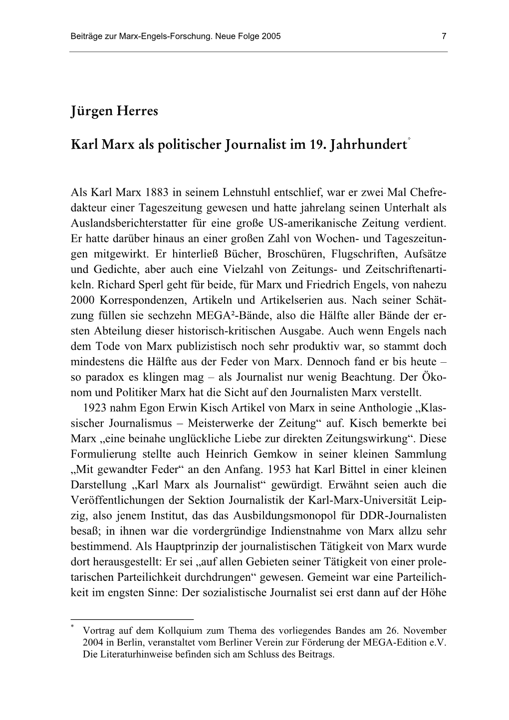 Jürgen Herres Karl Marx Als Politischer Journalist Im 19