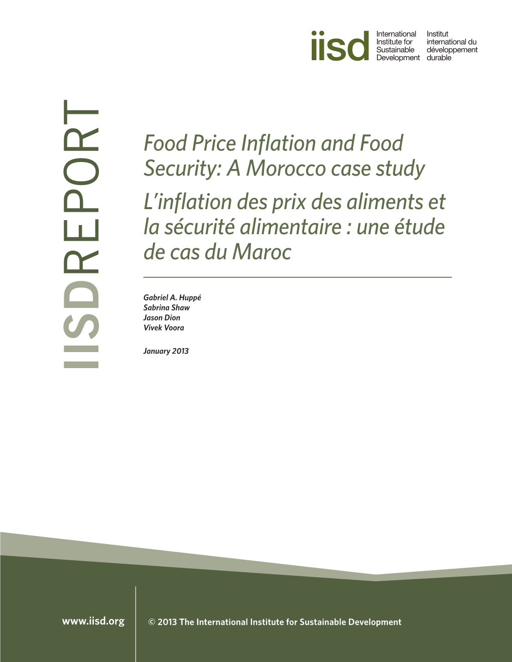 Food Price Inflation and Food Security: a Morocco Case Study L’Inflation Des Prix Des Aliments Et La Sécurité Alimentaire : Une Étude De Cas Du Maroc