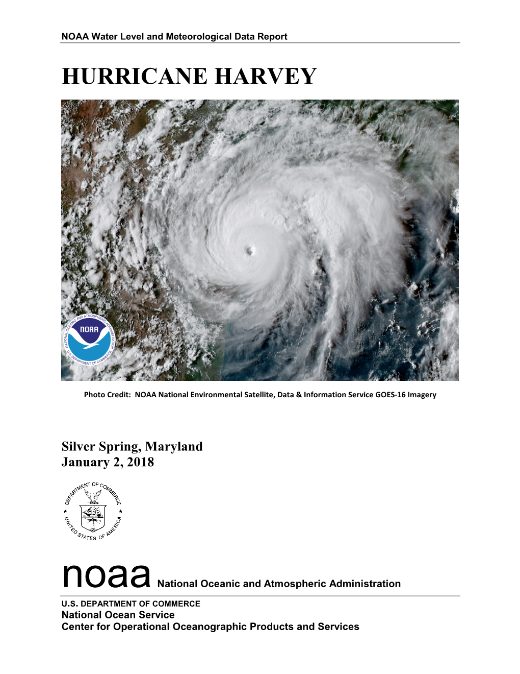 Hurricane Harvey 2017 Water Level and Meteorological Data Report