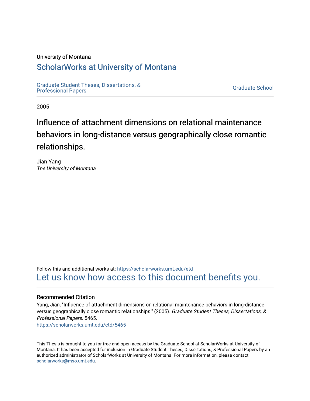 Influence of Attachment Dimensions on Relational Maintenance Behaviors in Long- Distance Versus Geographically Close Romantic Relationships