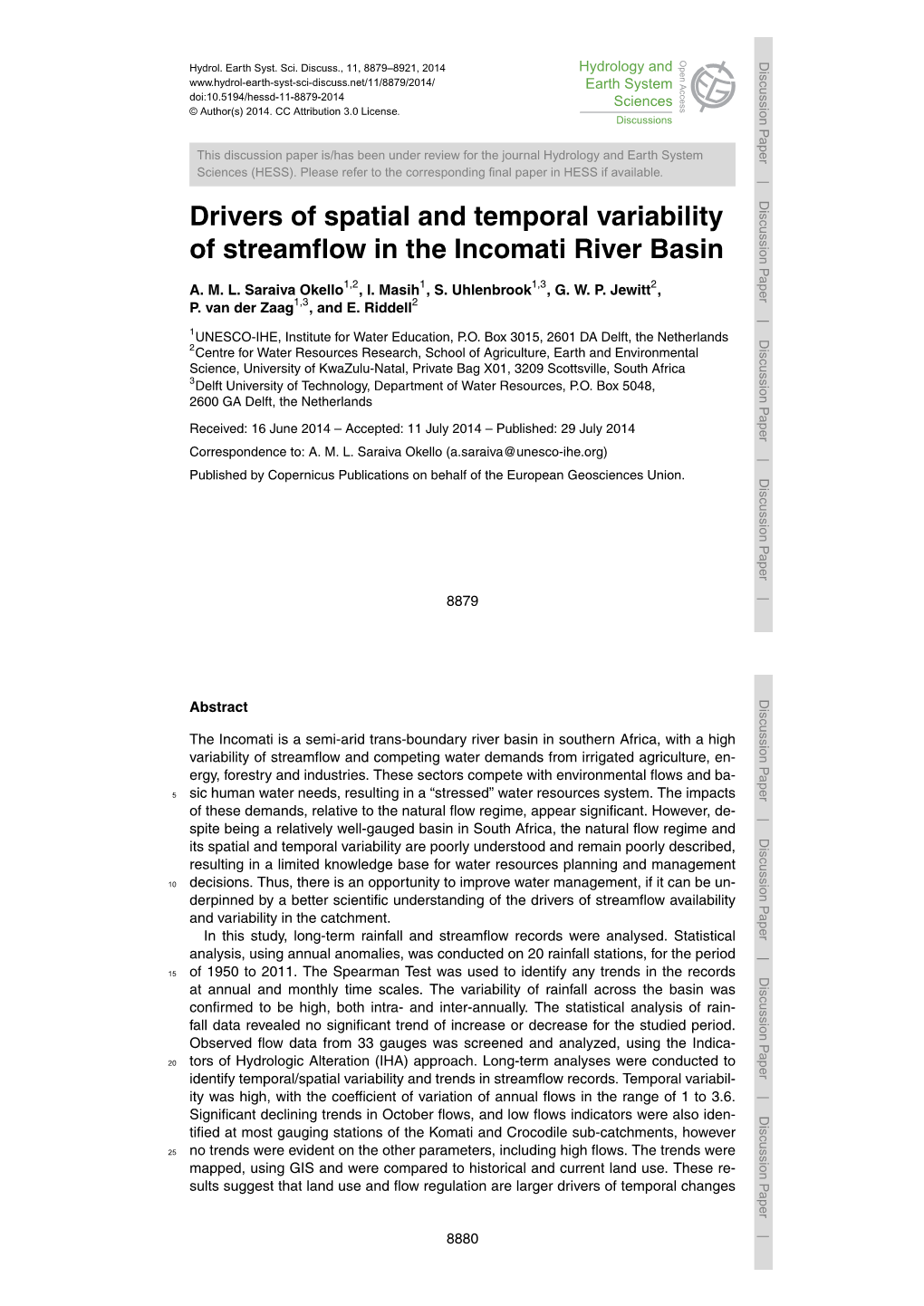 Drivers of Spatial and Temporal Variability of Streamflow in The