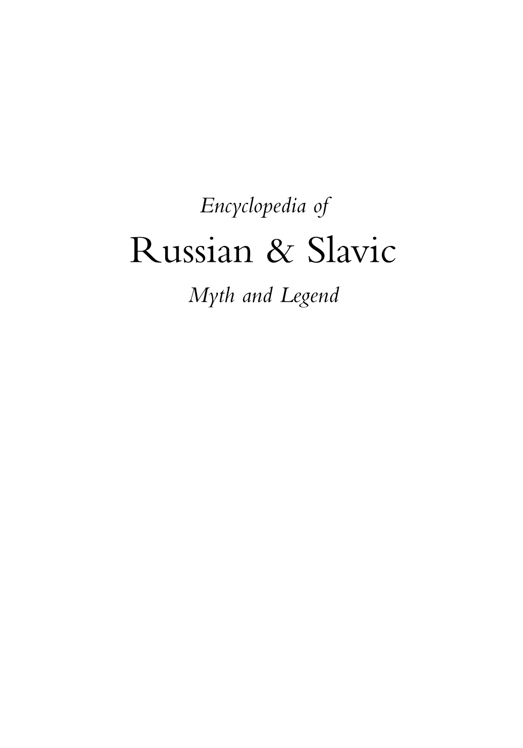 Russian & Slavic