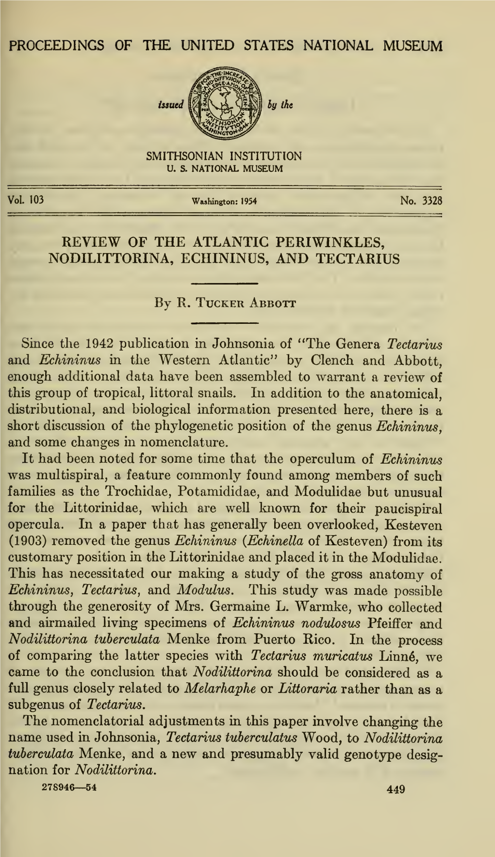 Proceedings of the United States National Museum