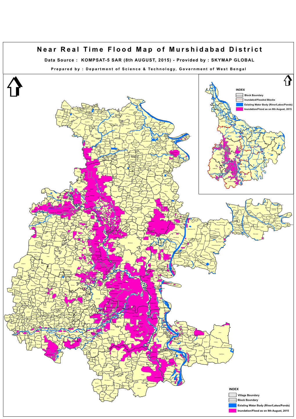 Near Real Time Flood Map of Murshidabad District