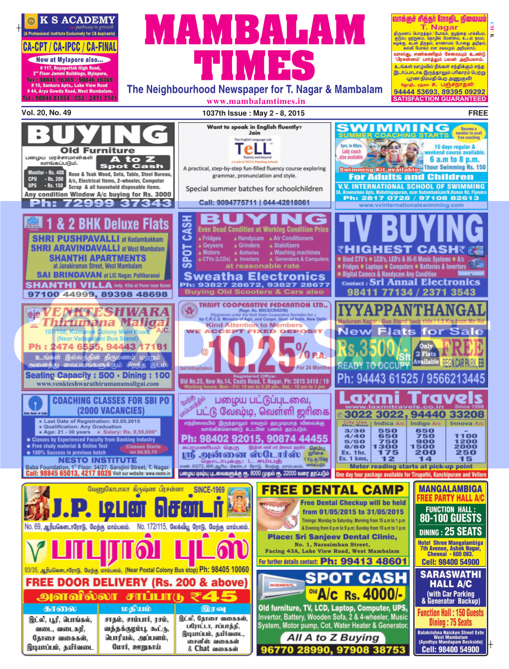 MAMBALAM TIMES May 2 - 8, 2015 C M Y T