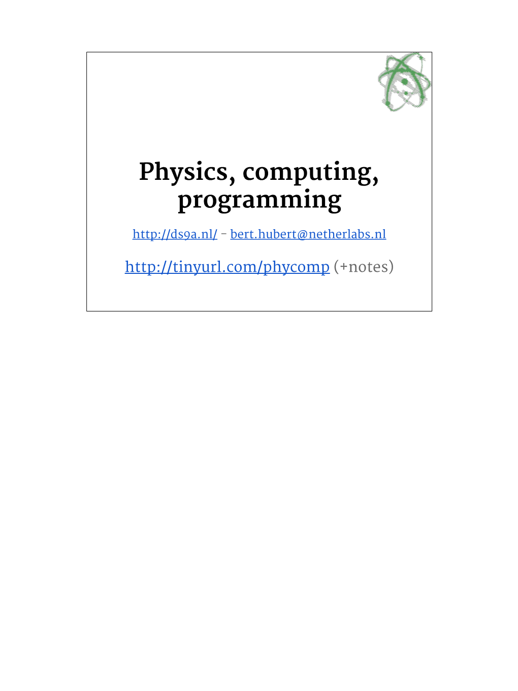 Computer Programming & Physics