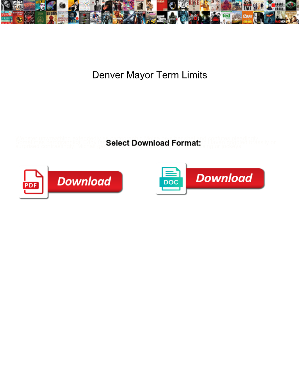 Denver Mayor Term Limits