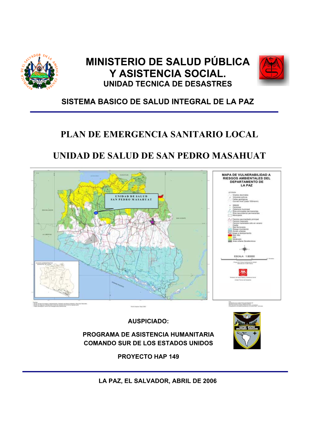 Plan De Emergencia Sanitario Local Unidad De Salud De San Pedro