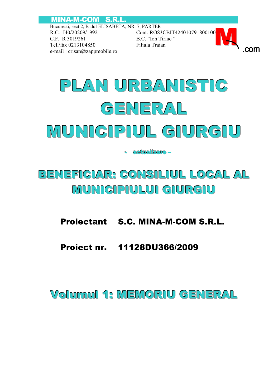 Plan Urbanistic General Municipiul Giurgiu