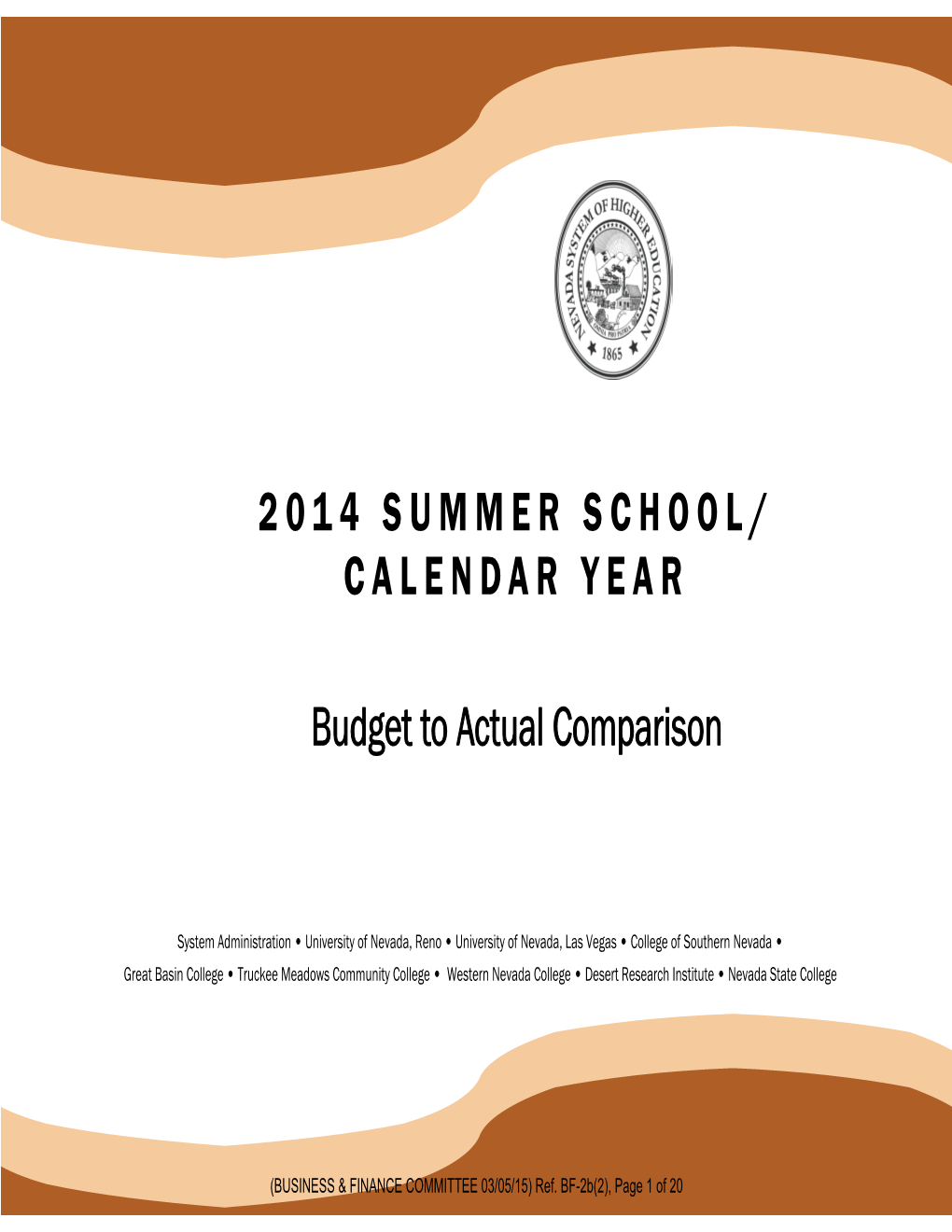 2014:Summer Term Budget-To-Actual