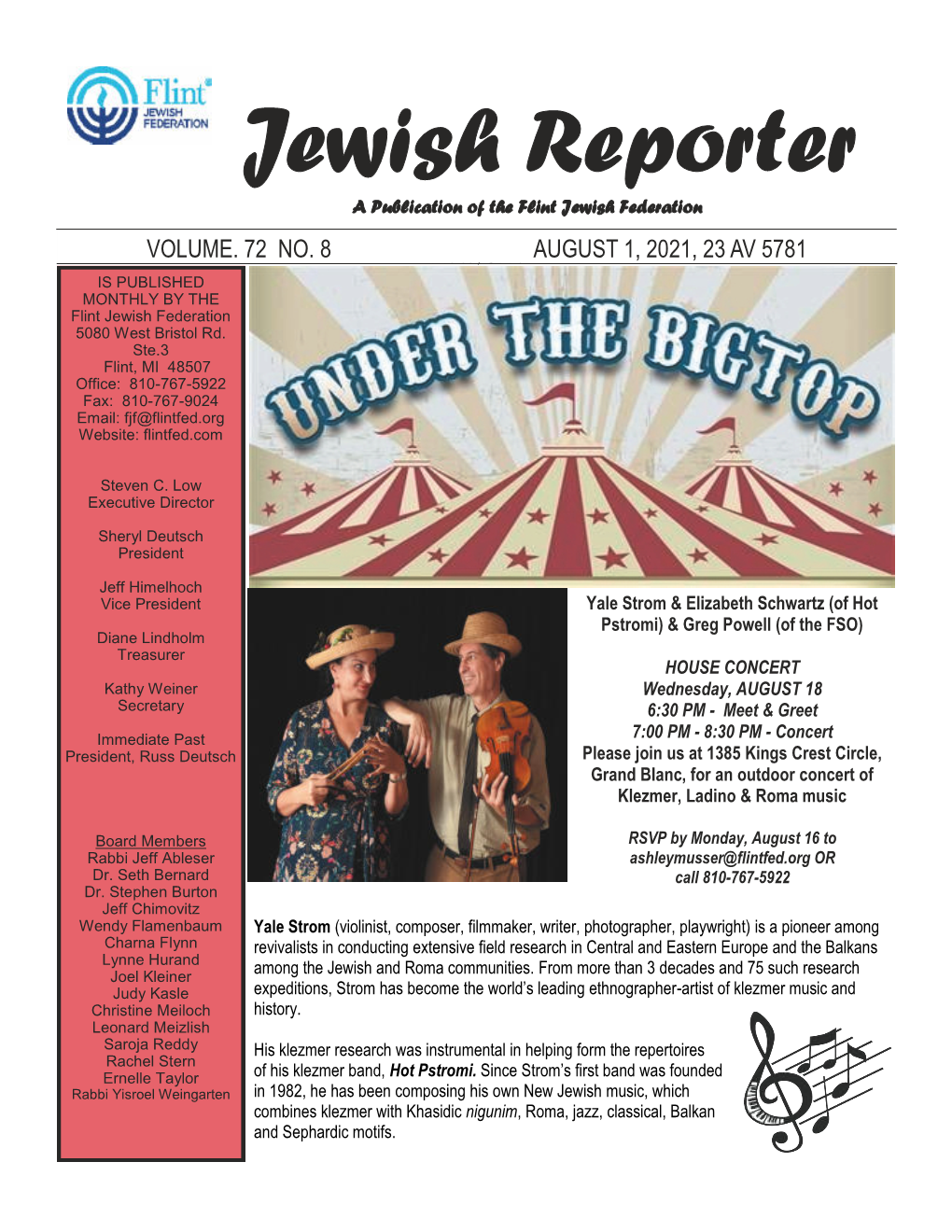 Jewish Reporter a Publication of the Flint Jewish Federation