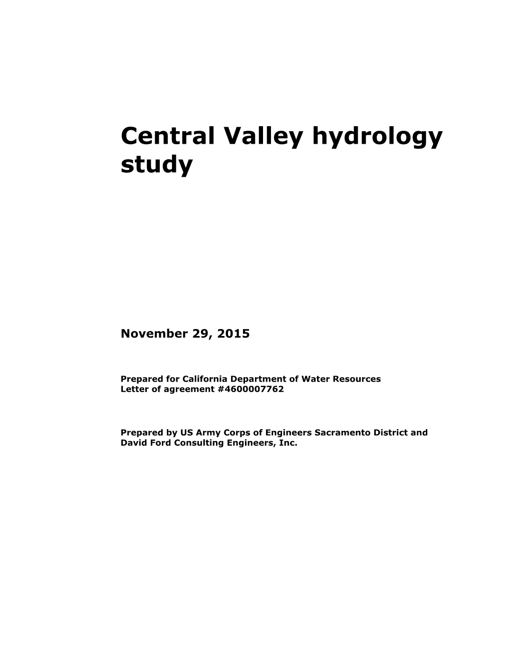 Central Valley Hydrology Study