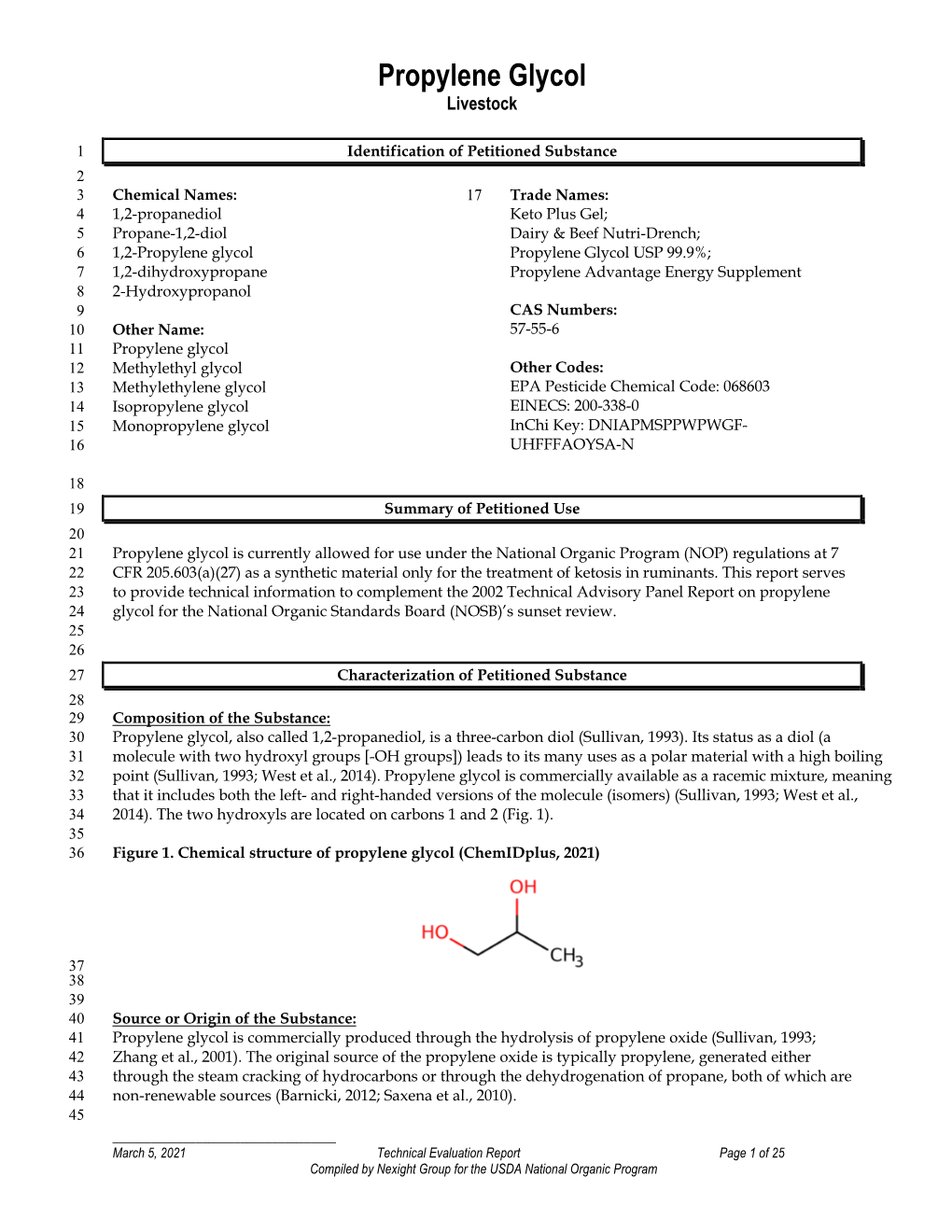 Propylene Glycol Livestock