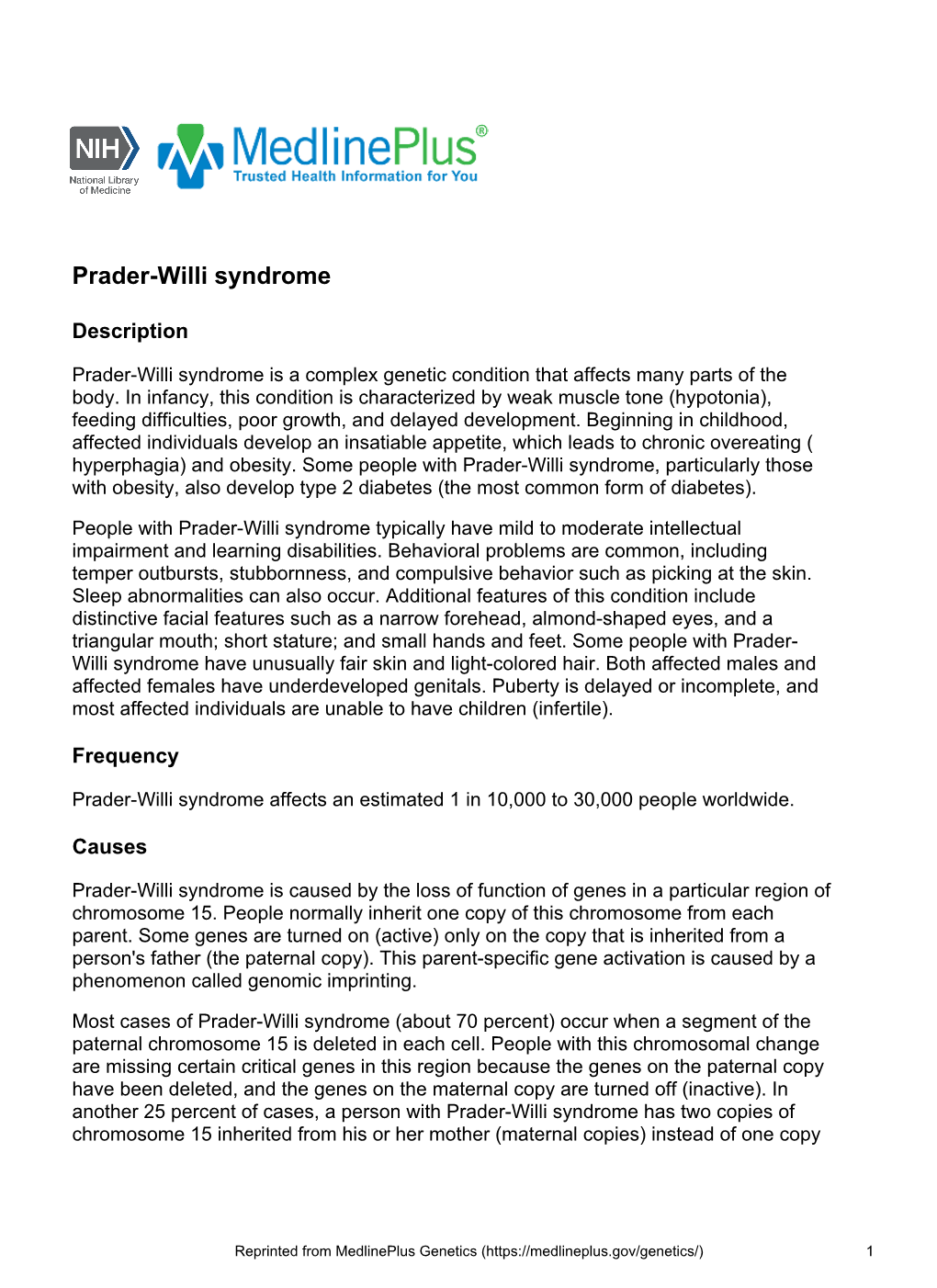 Prader-Willi Syndrome