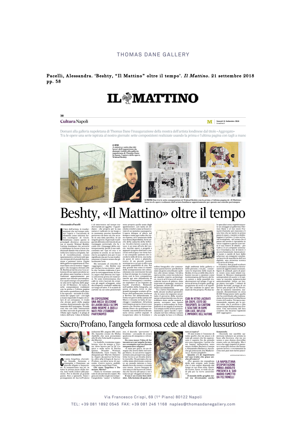 Beshty, «Il Mattino» Oltre Il Tempo