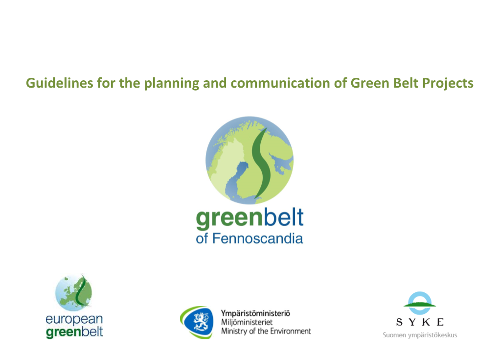 Guidelines for the Planning and Communication of Green Belt Projects