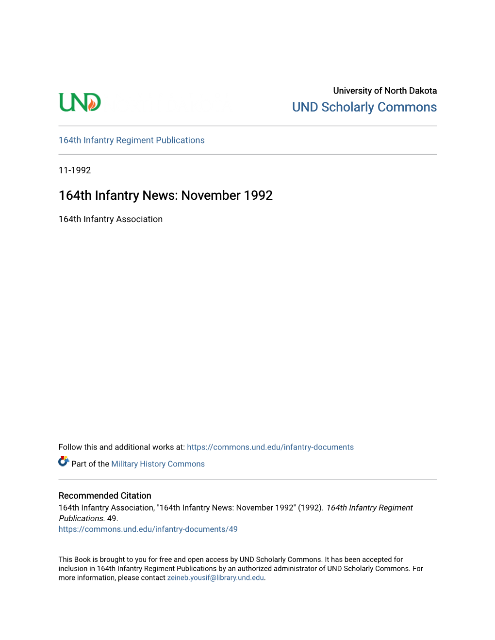 164Th Infantry News: November 1992