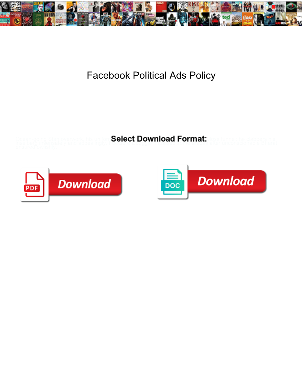 Facebook Political Ads Policy