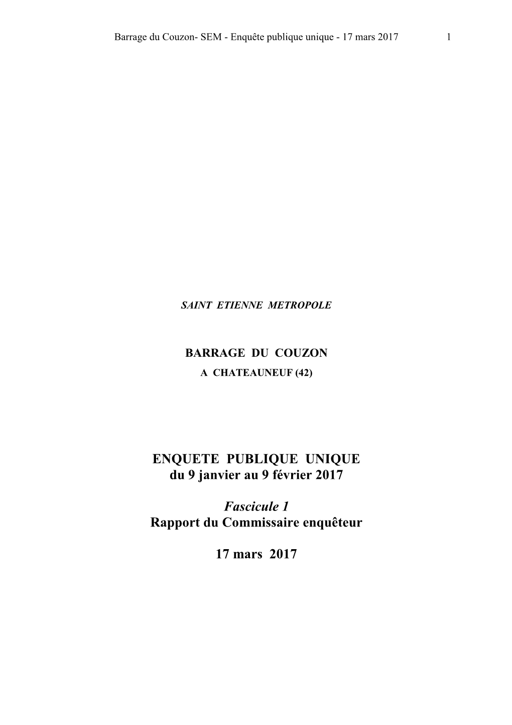 Couzon- SEM - Enquête Publique Unique - 17 Mars 2017 1