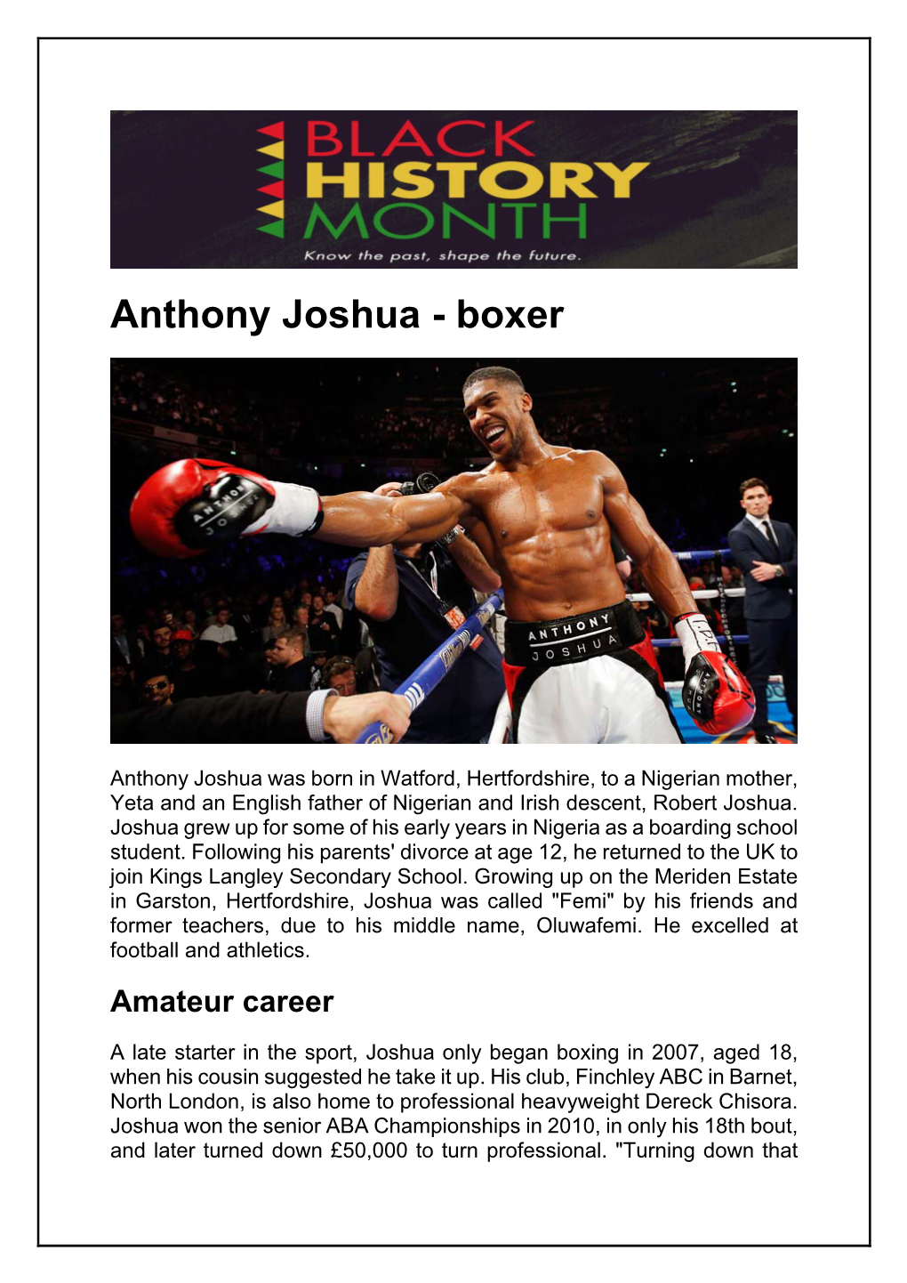 Anthony Joshua - Boxer