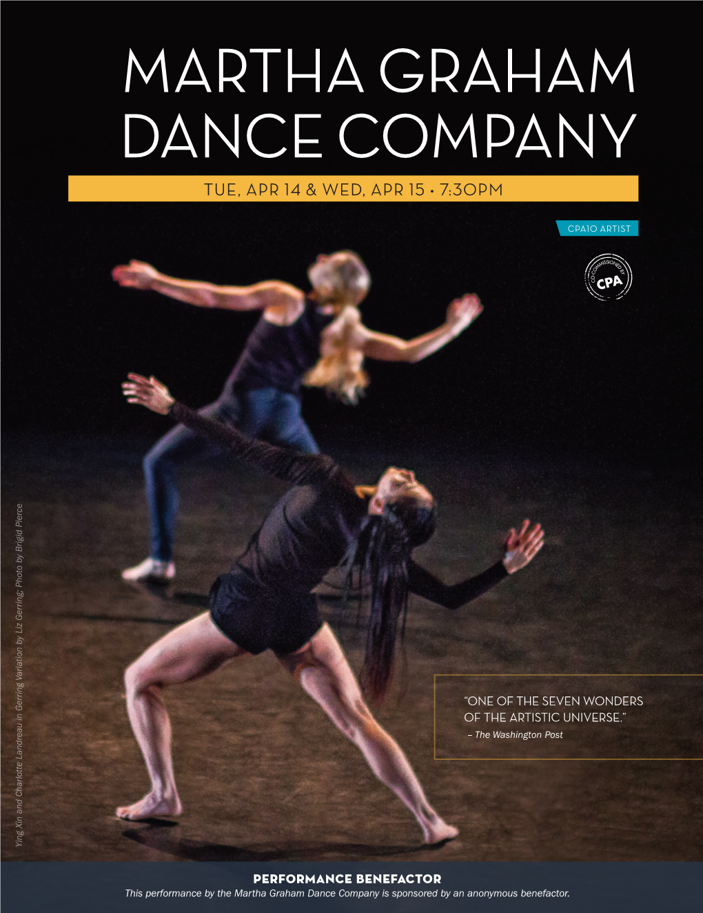 Martha Graham Dance Company Tue, Apr 14 & Wed, Apr 15 • 7:30Pm