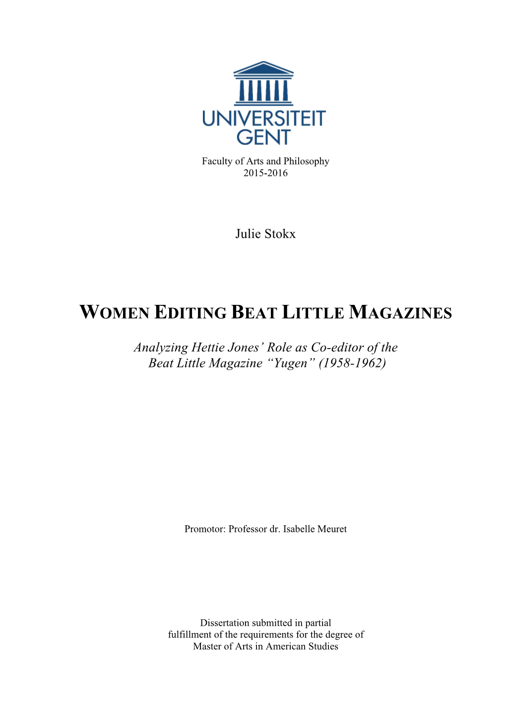 Women Editing Beat Little Magazines