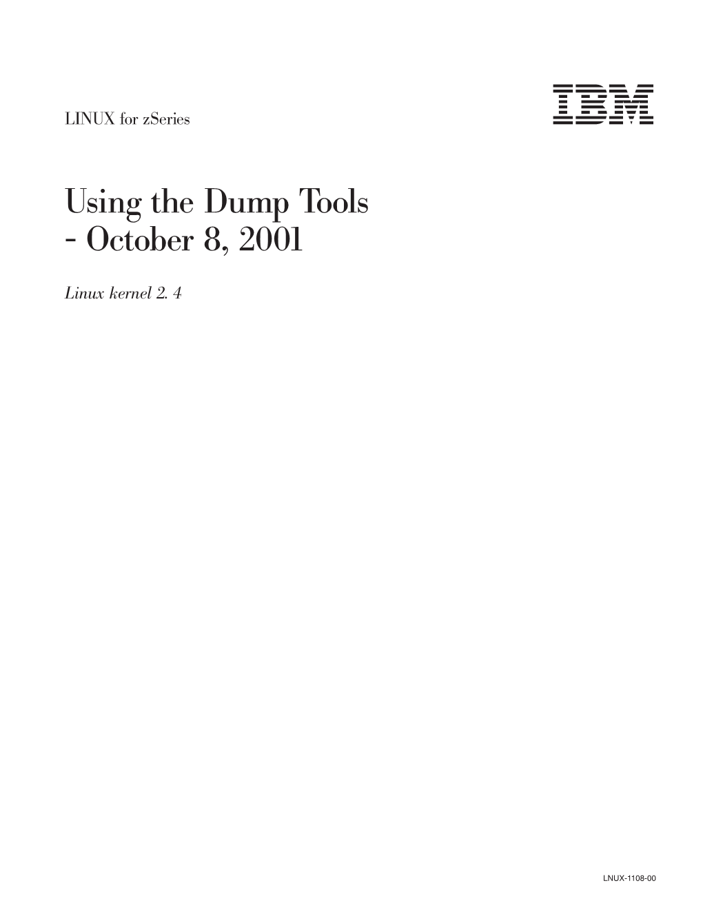 Dump Tools - October 8, 2001