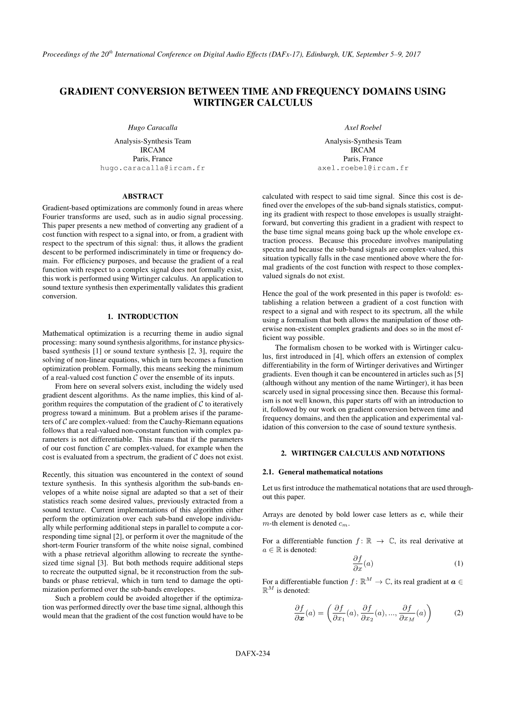 Gradient Conversion Between Time and Frequency Domains Using Wirtinger Calculus