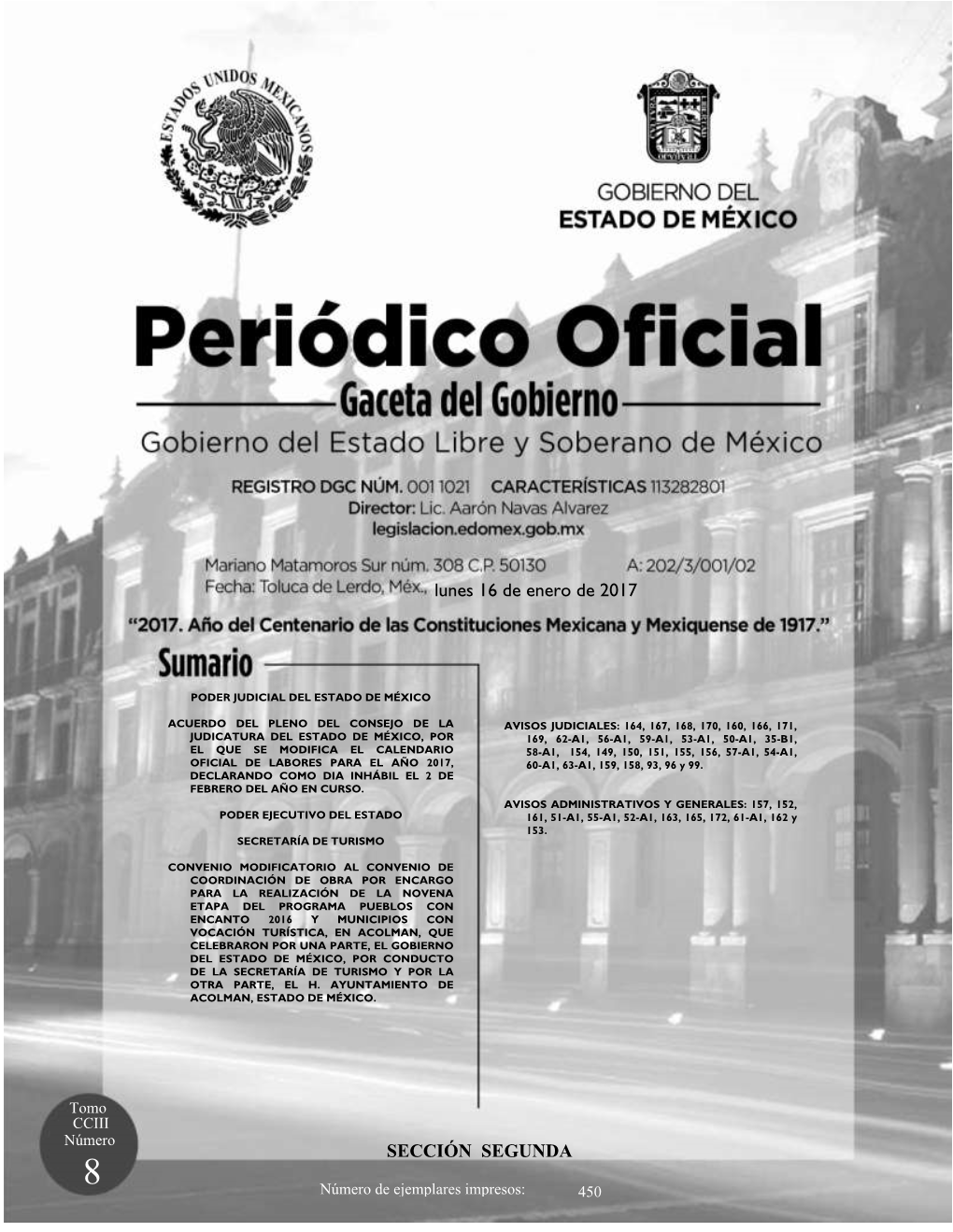 Periódico Oficial Del Gobierno Del Estado Libre Y Soberano De México