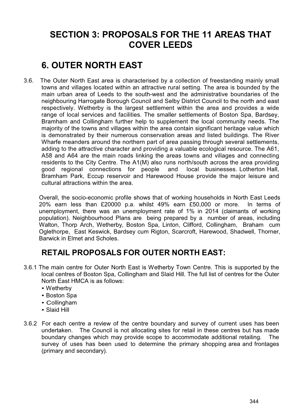 Section 3: Proposals for the 11 Areas That Cover Leeds 6. Outer North East