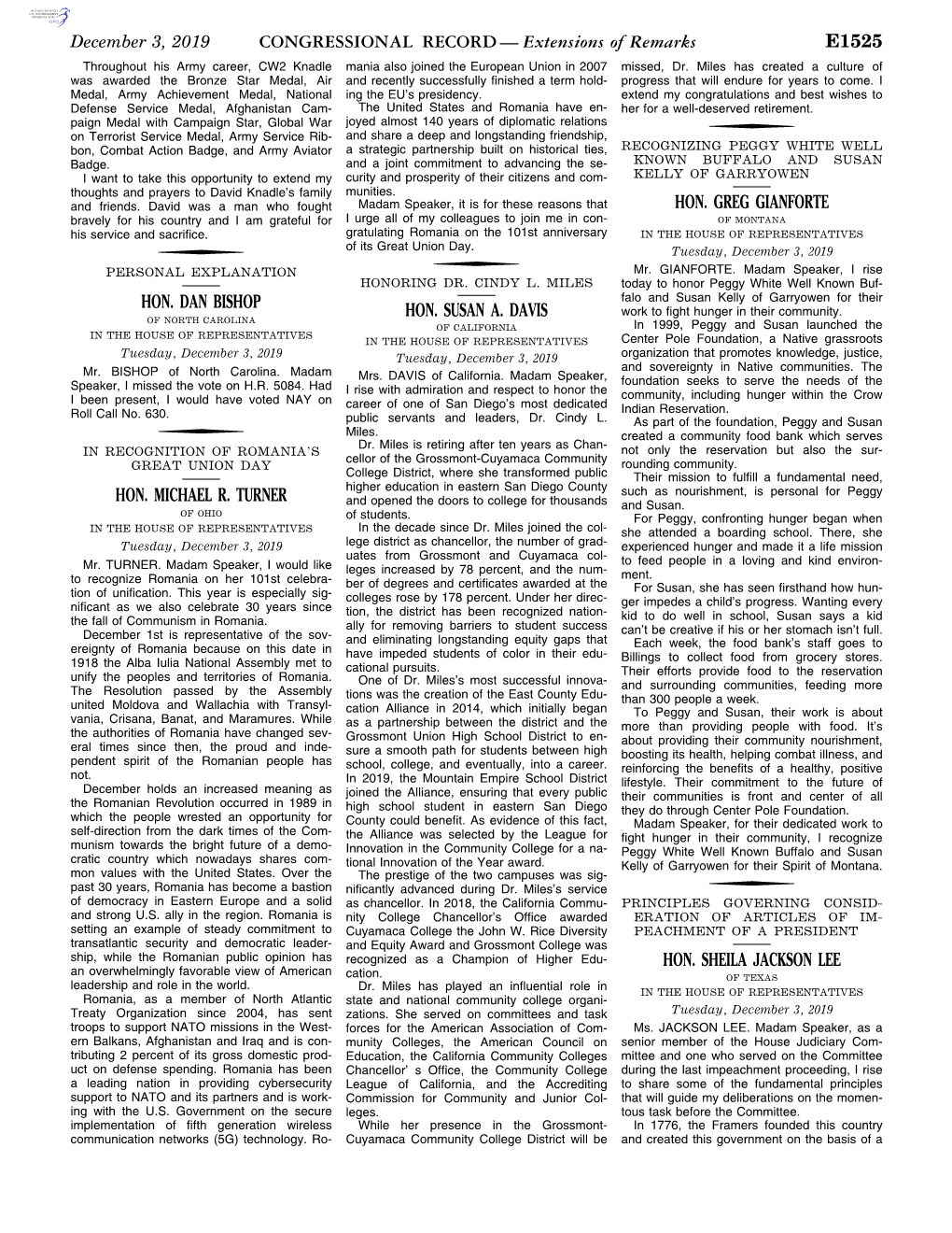 CONGRESSIONAL RECORD— Extensions of Remarks E1525 HON