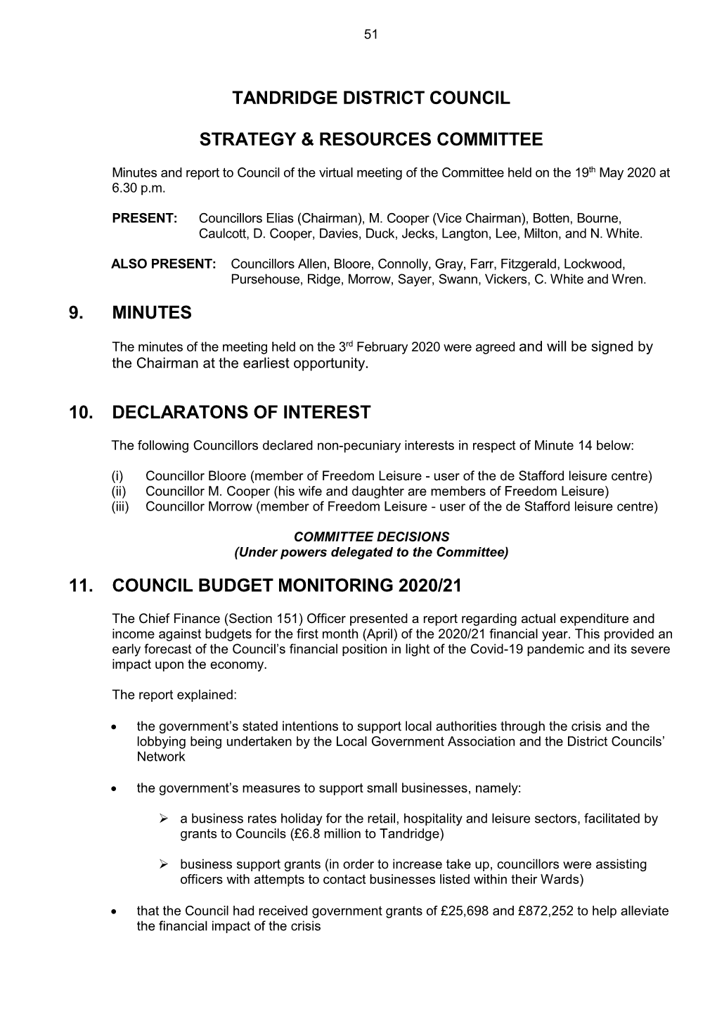 Tandridge District Council Strategy & Resources Committee